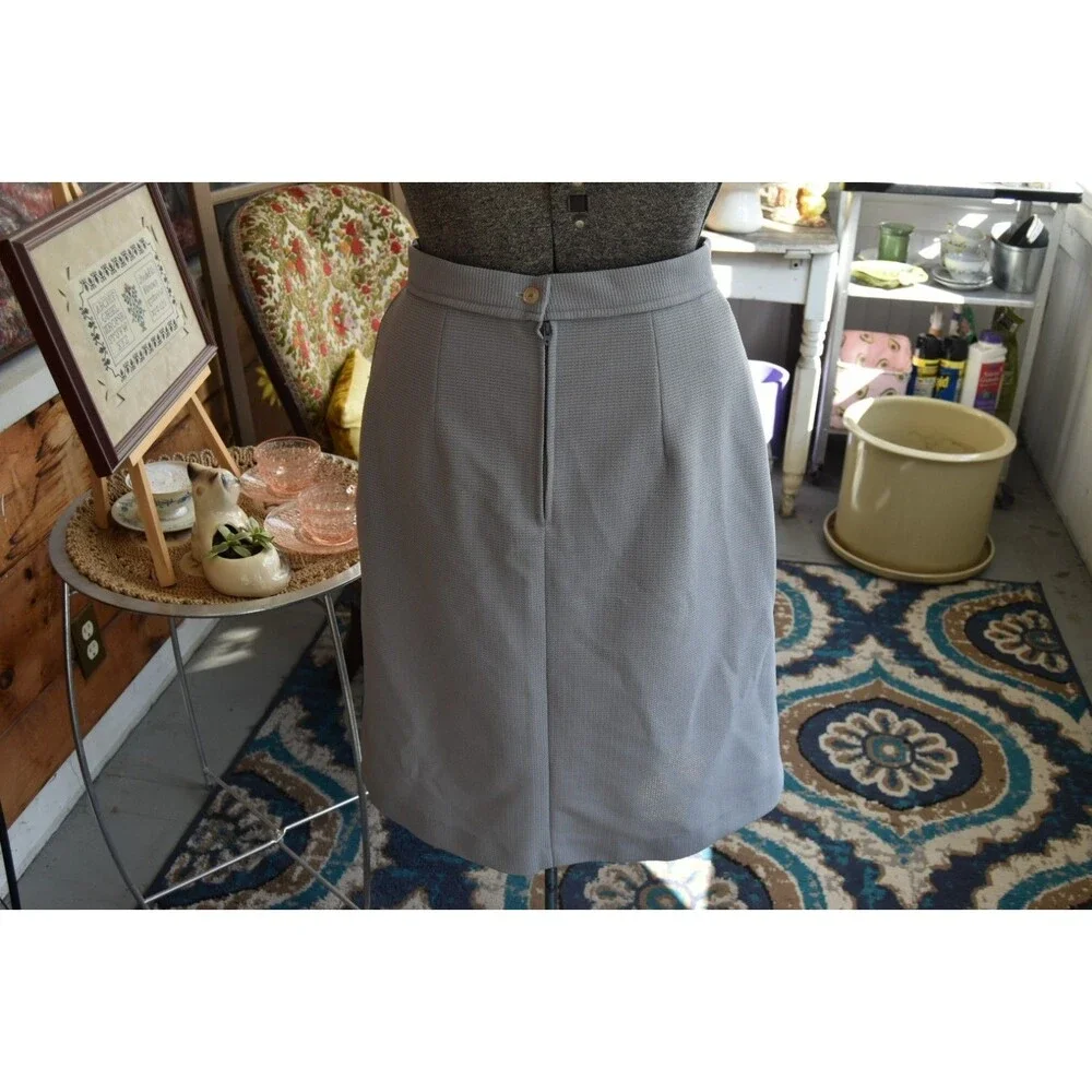 Vintage 70s Daisys Originals of Miami Pleated Textured Gray Skirt Size Medium